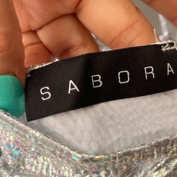 Silver Sequin Slip Party Dress Back Lace up Size S Brand New ! - Picture 5 of 7